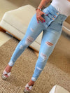 🔥 High Waist Ripped Jeans – Trendy & Flattering Pencil Pants for Women 🔥