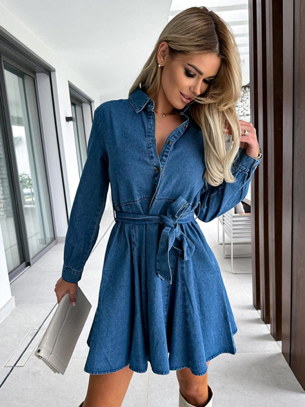 ✨ Waist-Cinched Denim Dress – Chic, Flattering & Trendy for Any Occasion 👗💙