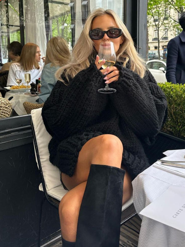 Cozy Chic Fluffy Turtleneck Sweater – Soft, Stylish & Warm for Fall Winter