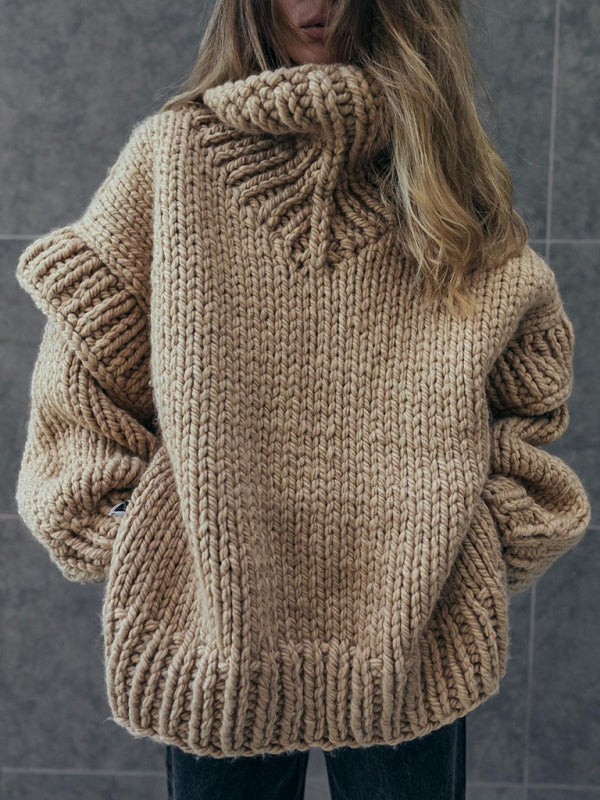 Cozy Chic Fluffy Turtleneck Sweater – Soft, Stylish & Warm for Fall Winter