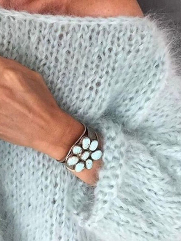 Cozy Chic Knit Sweater Loose Fit Stylish Fall Winter Top for Women