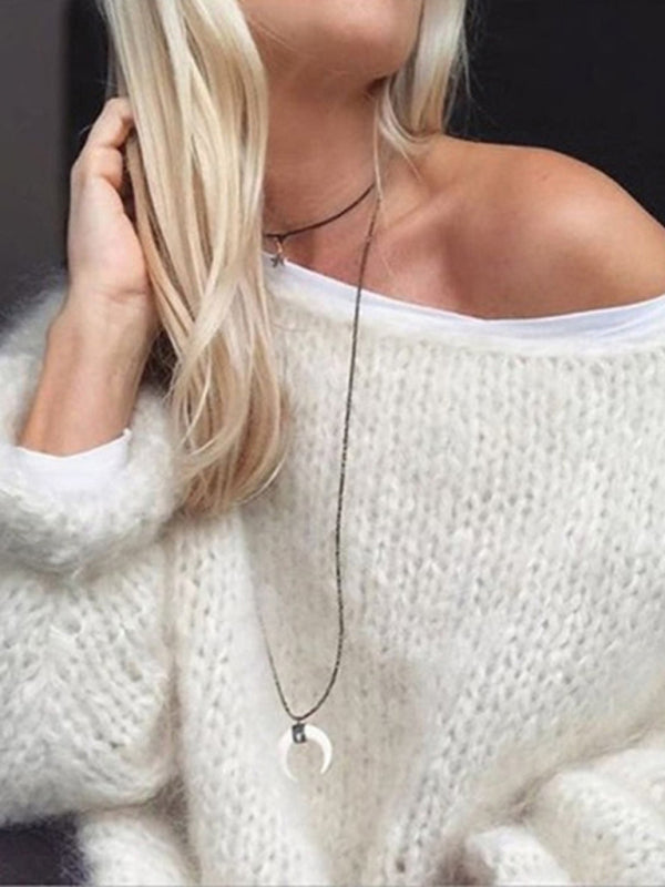 Cozy Chic Knit Sweater Loose Fit Stylish Fall Winter Top for Women