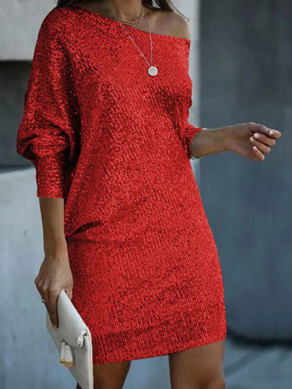 Stunning Sequin Midi Dress – One Shoulder, Party-Ready & Glam