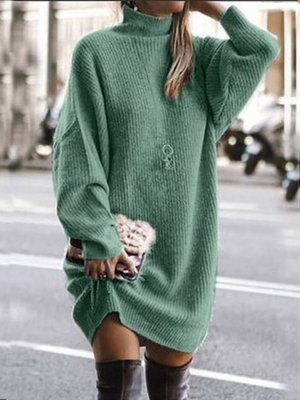 🛍️ Cozy Chic Long Sleeve Sweater Dress – Trendy & Comfy for Fall Winter ❄️