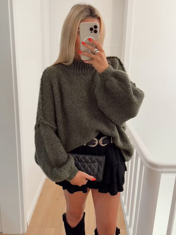 Cozy Chic Oversized Sweater for Women Soft Knit Long Sleeve Fall Fashion
