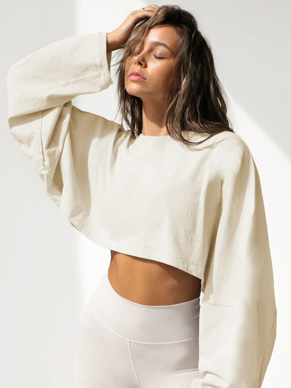 Oversized Round Neck Sweatshirt – Comfy, Chic & High-Waisted Vibes