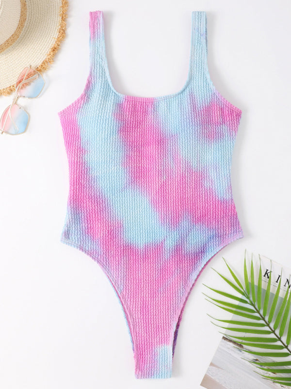 Trendy Fluorescent Pleated One-Piece Swimsuit – Bold & Flattering Swimwear