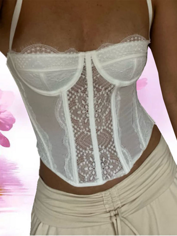 Lace Embroidered stylish Tube Top – Backless, Stylish & Trendy Must-Have