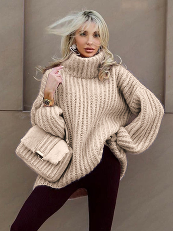 Cozy Chic Fluffy Sweater – Women's Long Sleeve Pullover for Fall & Winter