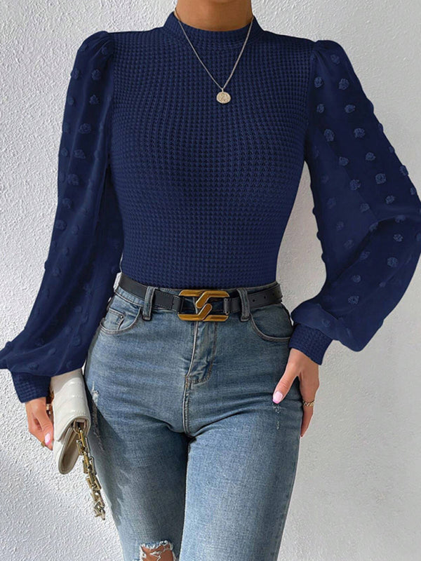 Cozy Chic Round Neck Patchwork Sweater – Trendy & Comfy Must-Have