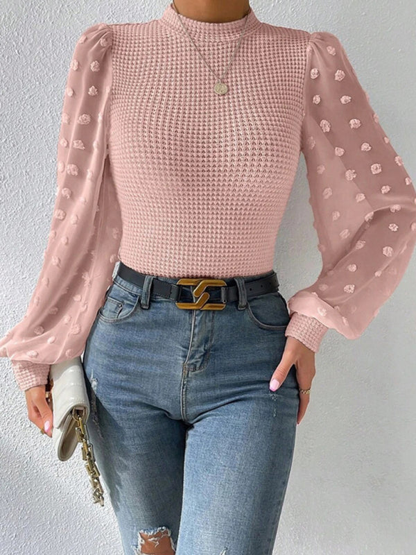 Cozy Chic Round Neck Patchwork Sweater – Trendy & Comfy Must-Have