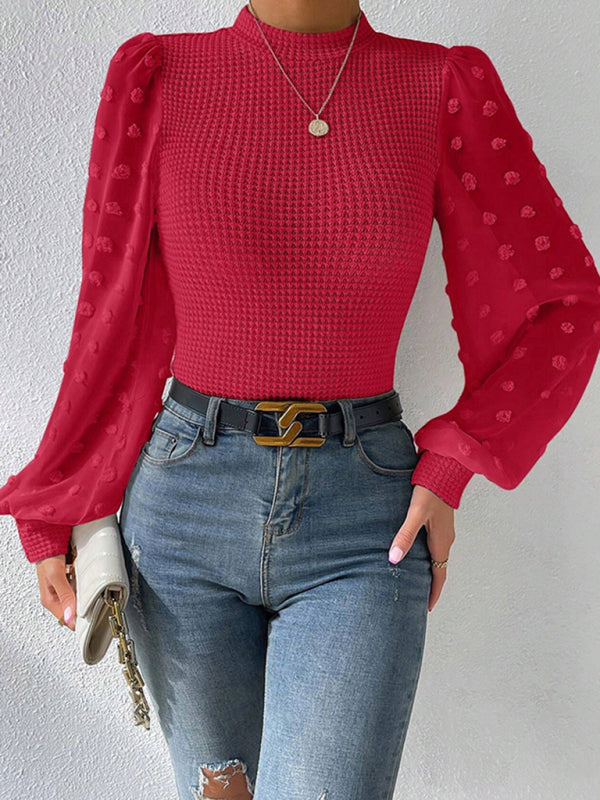 Cozy Chic Round Neck Patchwork Sweater – Trendy & Comfy Must-Have
