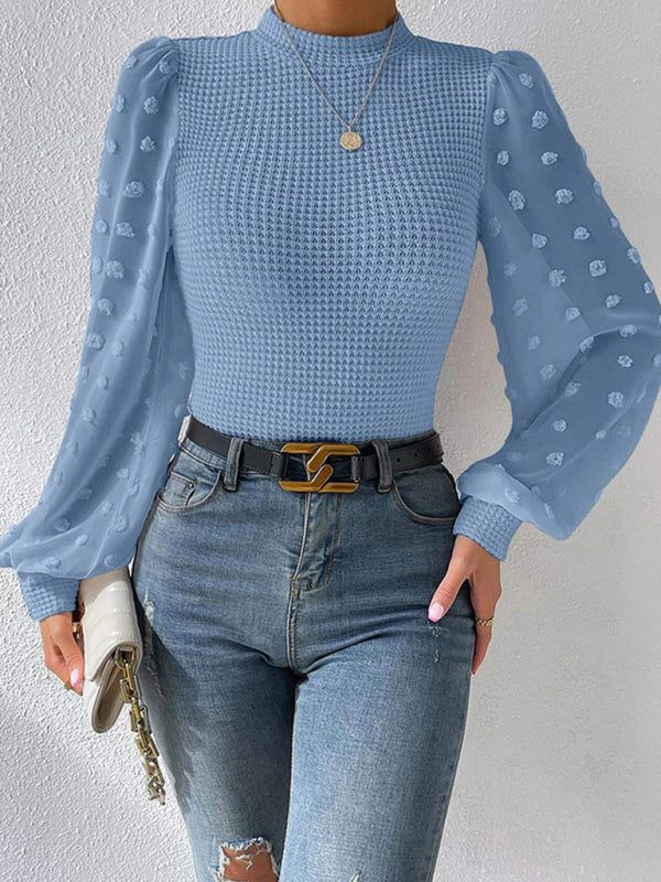 Cozy Chic Round Neck Patchwork Sweater – Trendy & Comfy Must-Have