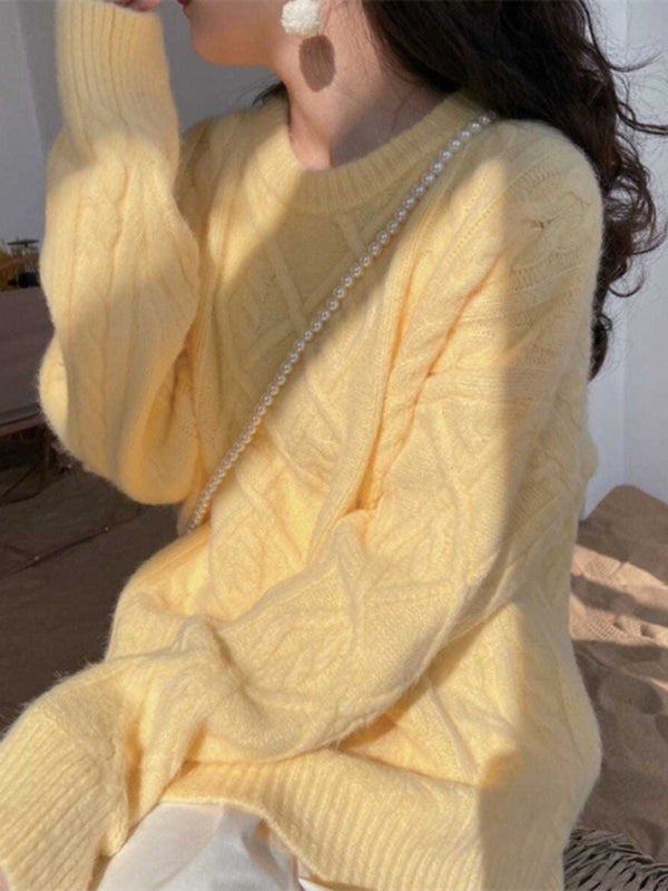 Cozy Chic Long Sleeve Twist Knit Sweater – Stylish & Comfy Must-Have