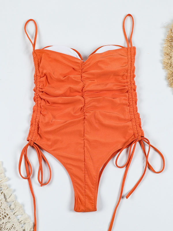 Chic Drawstring One-Piece Swimsuit – stylish, Stylish & Perfect for Summer