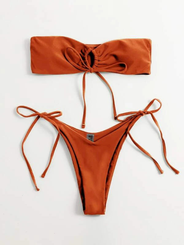 Strapless One-Piece Swimsuit – stylish Low Waist Bandeau Bikini for Summer