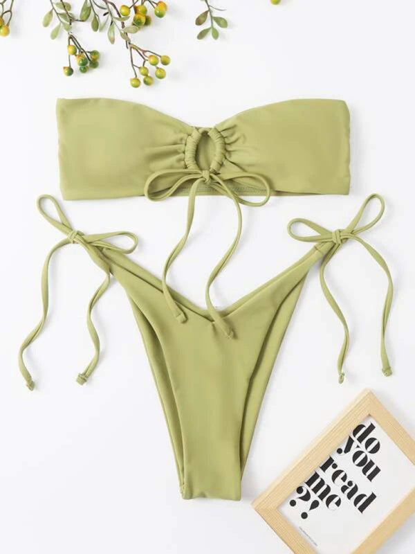 Strapless One-Piece Swimsuit – stylish Low Waist Bandeau Bikini for Summer