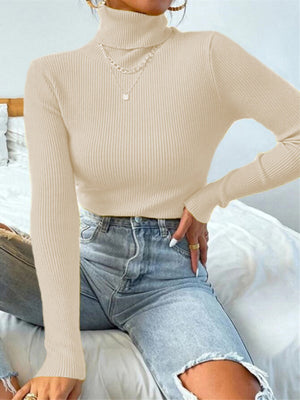 🎄 Cozy & Chic Christmas Turtleneck – Tight Knit Holiday Top for Women ✨