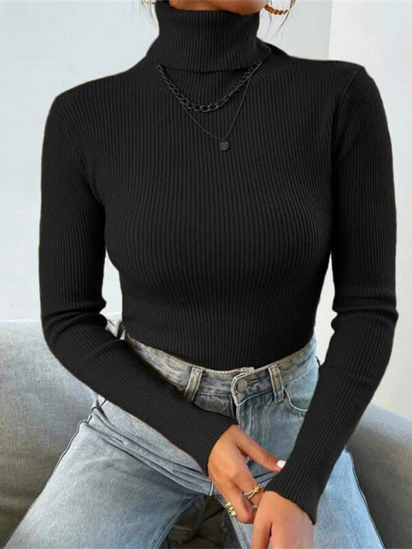 🎄 Cozy & Chic Christmas Turtleneck – Tight Knit Holiday Top for Women ✨