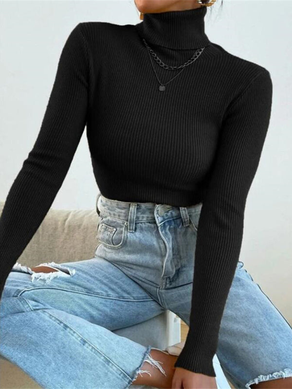 🎄 Cozy & Chic Christmas Turtleneck – Tight Knit Holiday Top for Women ✨