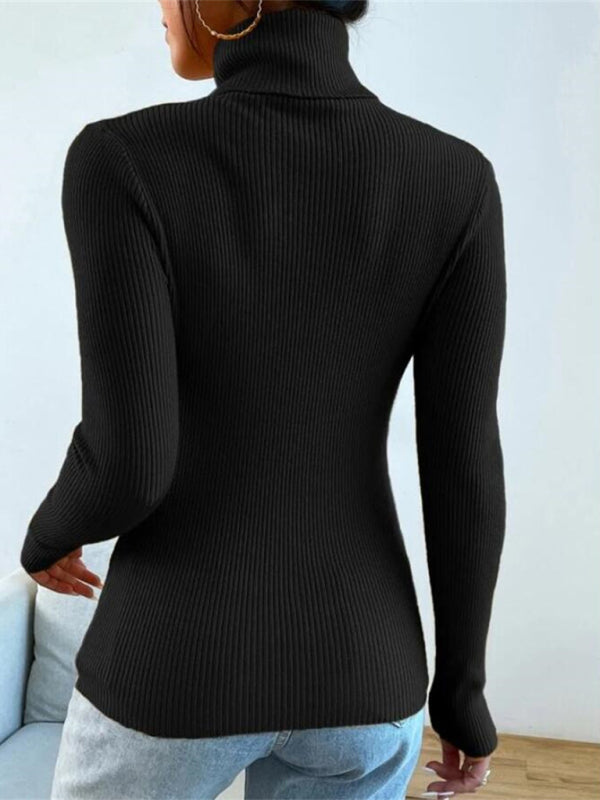 🎄 Cozy & Chic Christmas Turtleneck – Tight Knit Holiday Top for Women ✨