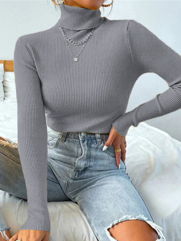 🎄 Cozy & Chic Christmas Turtleneck – Tight Knit Holiday Top for Women ✨