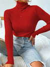 🎄 Cozy & Chic Christmas Turtleneck – Tight Knit Holiday Top for Women ✨