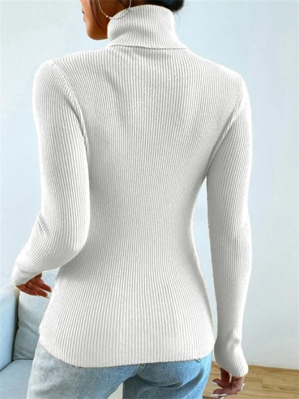 🎄 Cozy & Chic Christmas Turtleneck – Tight Knit Holiday Top for Women ✨