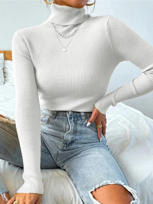 🎄 Cozy & Chic Christmas Turtleneck – Tight Knit Holiday Top for Women ✨