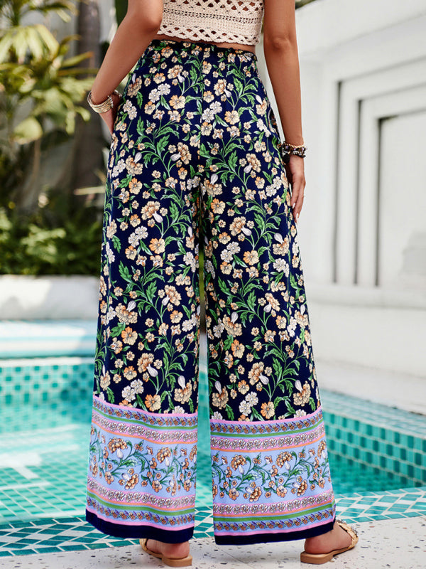 Chic Floral Print Trousers for Women – Casual & Stylish Spring Pants