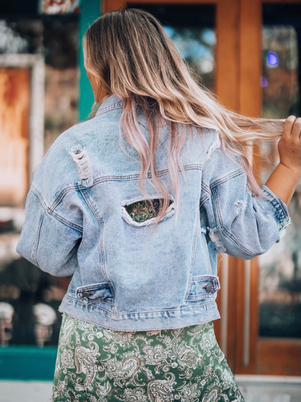 👖 Trendy Oversized Frayed Denim Jacket – Casual & Chic Must-Have 🤩