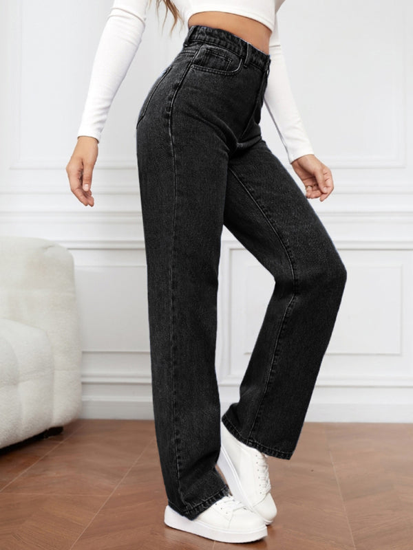 🖤 High Waist Straight Leg Jeans – Flattering, Stylish & Comfy Denim 🖤