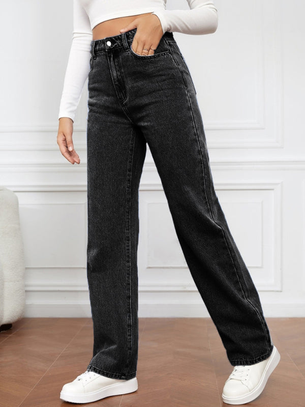 🖤 High Waist Straight Leg Jeans – Flattering, Stylish & Comfy Denim 🖤