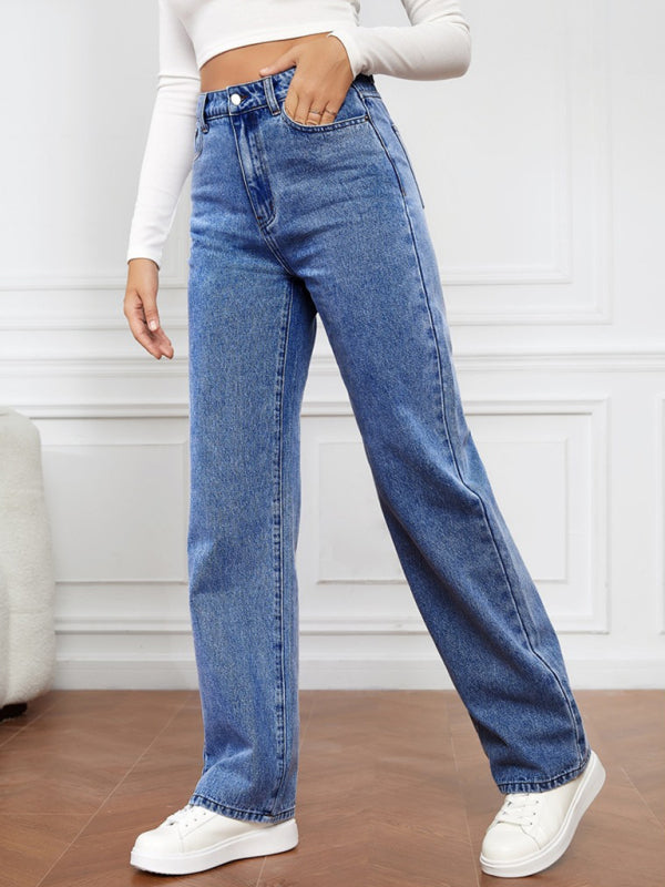 🖤 High Waist Straight Leg Jeans – Flattering, Stylish & Comfy Denim 🖤