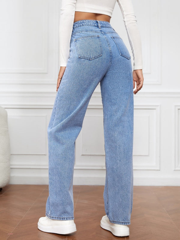 🖤 High Waist Straight Leg Jeans – Flattering, Stylish & Comfy Denim 🖤