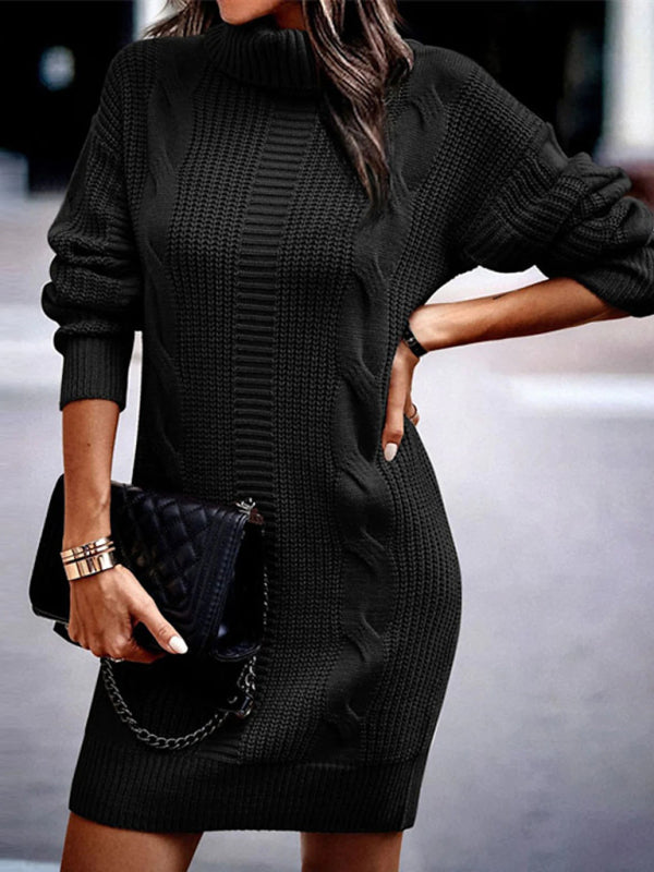 🖤 Cozy Chic Turtleneck Sweater Dress – Stylish & Warm for Fall/Winter ❄️