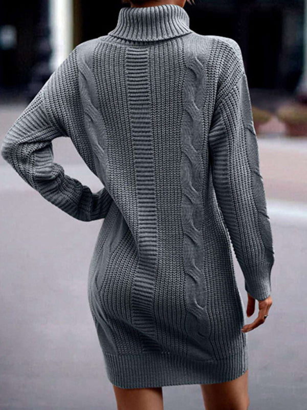 🖤 Cozy Chic Turtleneck Sweater Dress – Stylish & Warm for Fall/Winter ❄️