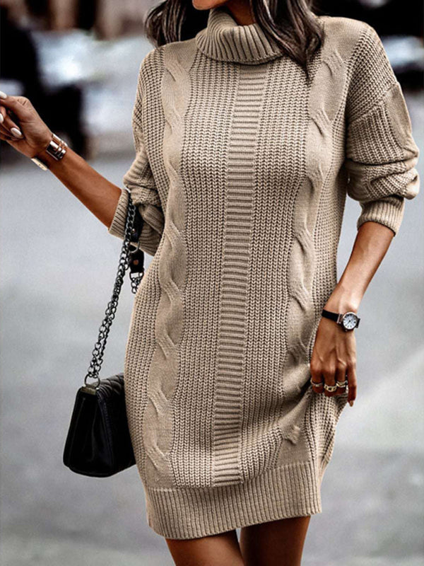 🖤 Cozy Chic Turtleneck Sweater Dress – Stylish & Warm for Fall/Winter ❄️