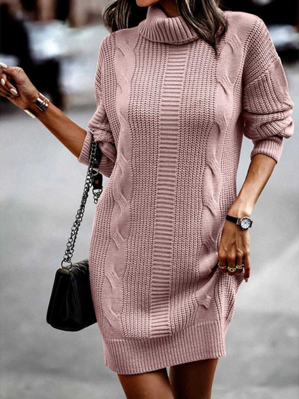 🖤 Cozy Chic Turtleneck Sweater Dress – Stylish & Warm for Fall/Winter ❄️