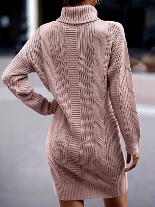 🖤 Cozy Chic Turtleneck Sweater Dress – Stylish & Warm for Fall/Winter ❄️