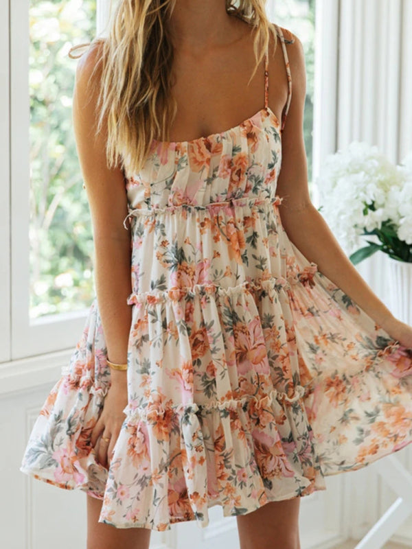 Summer Ready stylish Printed Suspender Dress – Vacation Chic Must-Have