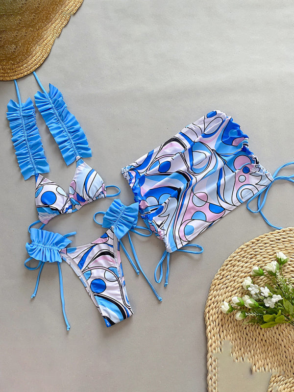 Chic 3-Piece Ruffle Bikini Set – Trendy & stylish Swimwear for Summer
