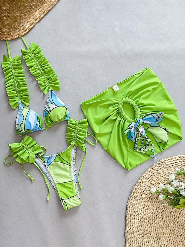 Chic 3-Piece Ruffle Bikini Set – Trendy & stylish Swimwear for Summer