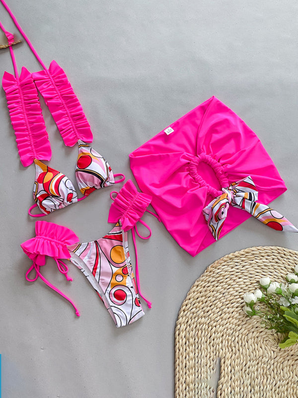 Chic 3-Piece Ruffle Bikini Set – Trendy & stylish Swimwear for Summer