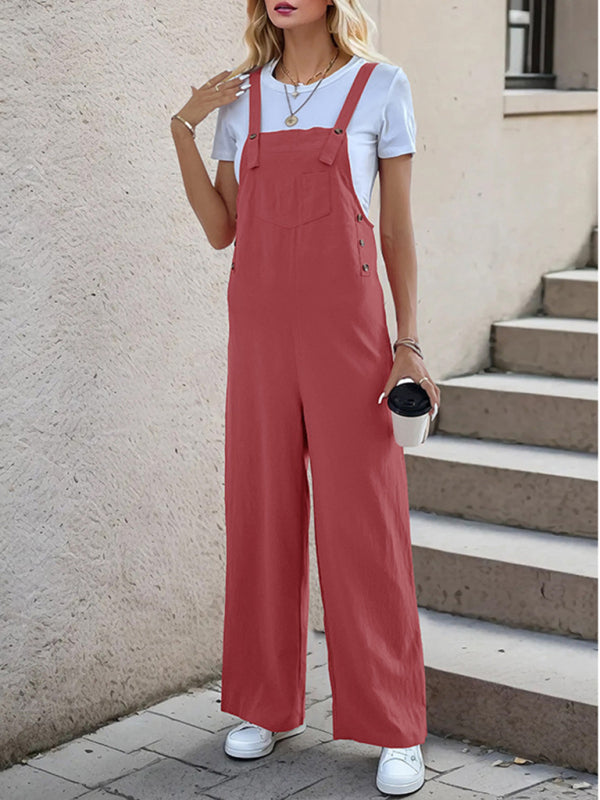 Chic Casual One-Piece Overalls – Trendy Suspender Jumpsuit for Women