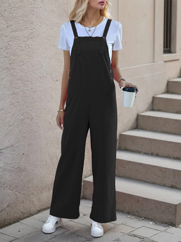 Chic Casual One-Piece Overalls – Trendy Suspender Jumpsuit for Women