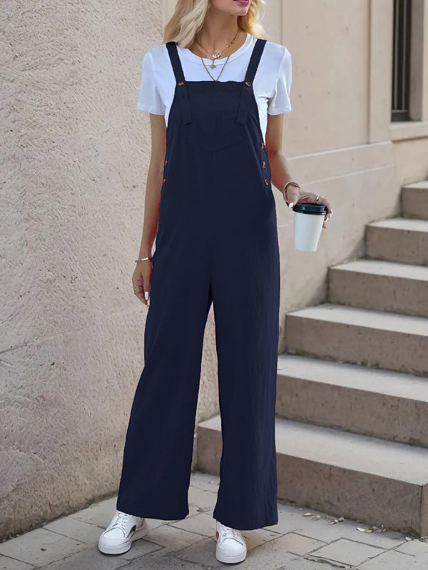 Chic Casual One-Piece Overalls – Trendy Suspender Jumpsuit for Women