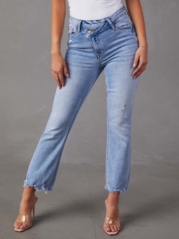 ✨ Trendy Ripped Light Wash Jeans – Casual, Chic & Comfy Denim for Every Season ✨