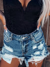 🔥 Trendy High-Waisted Distressed Denim Shorts – Ripped & Stylish for Summer ☀️