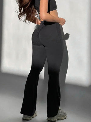 🧘‍♀️ High-Waist Flared Leggings – Peach Lift & Sculpt Yoga Pants 🔥